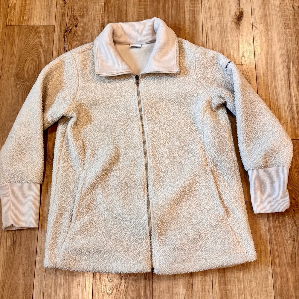Cozy Columbia Cream Zip-Up Fleece Jacket